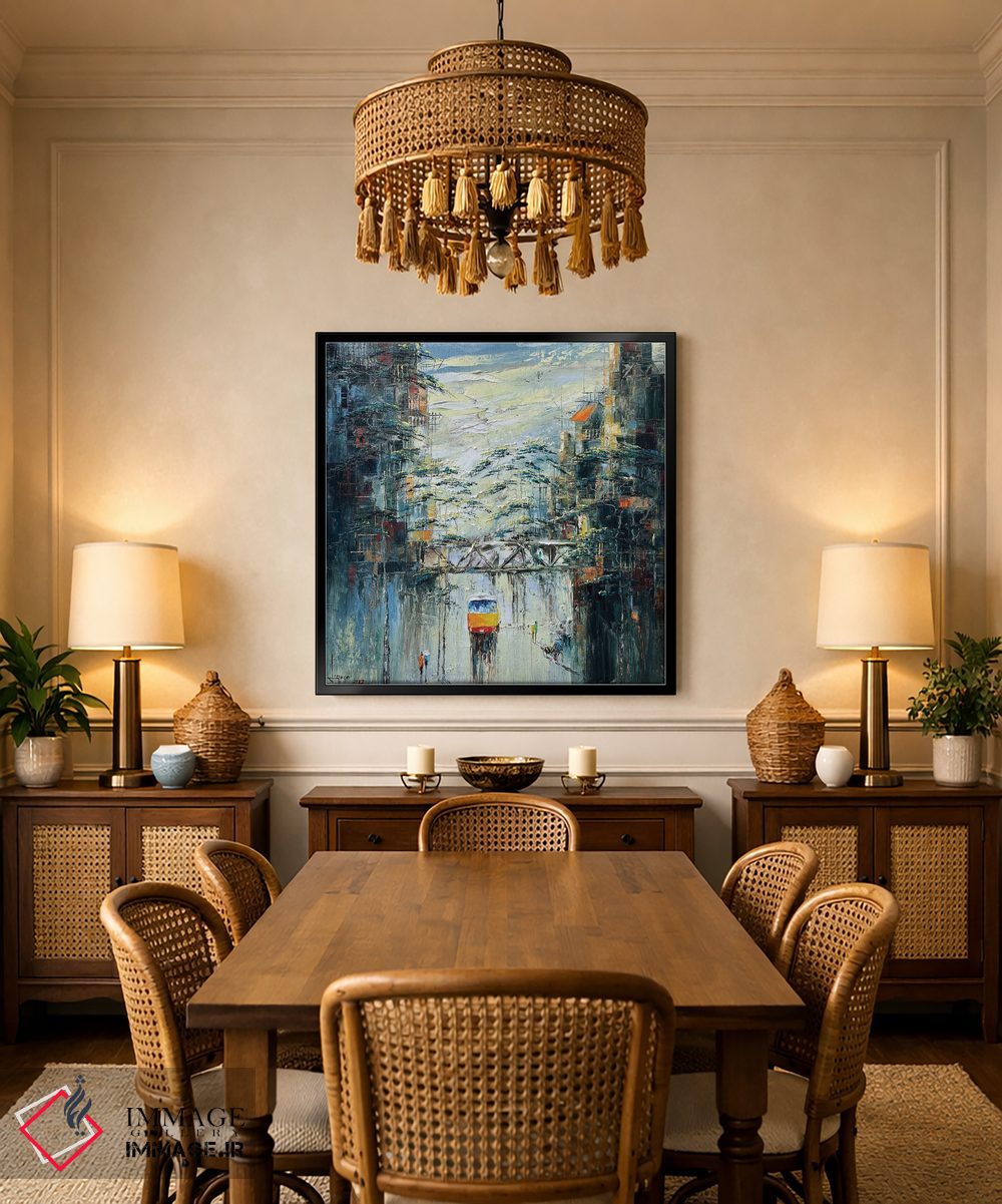 تابلو انتزاعی شهر من اثر له نگوک کوآن - D5B