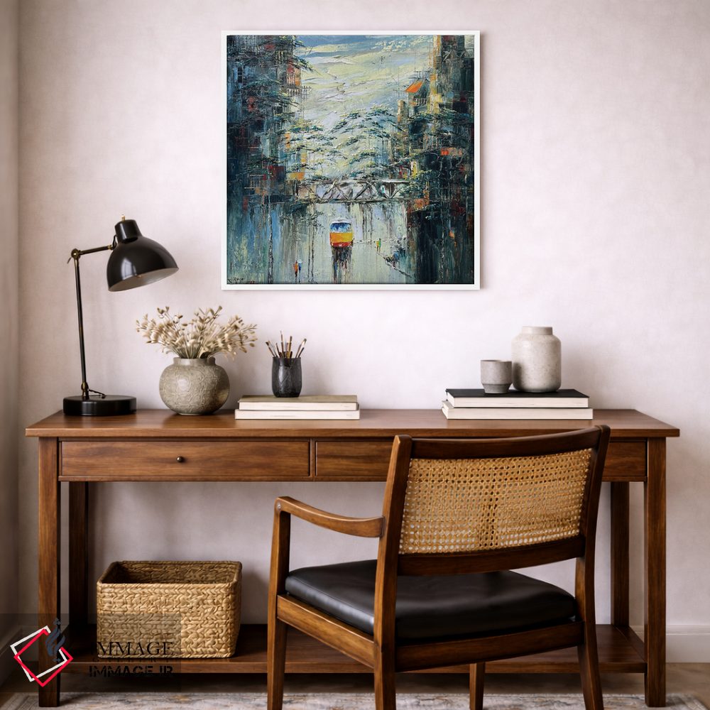 تابلو انتزاعی شهر من اثر له نگوک کوآن - D6W