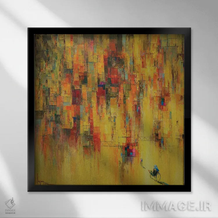 تابلو انتزاعی "نفس" اثر له نگوک کوآن - نمای قابدار مشکی