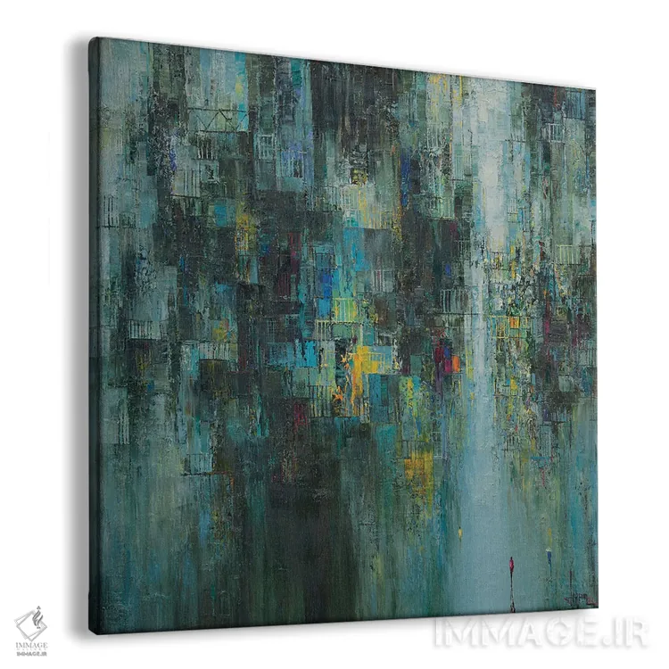 تابلو انتزاعی "منطقه سبز" اثر له نگوک کوآن - نمای پرسپکتیو محصول