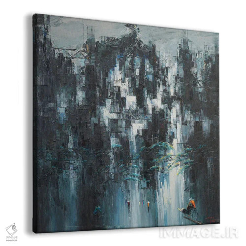 تابلو انتزاعی "زمستان زودهنگام" اثر له نگوک کوآن - نمای پرسپکتیو محصول