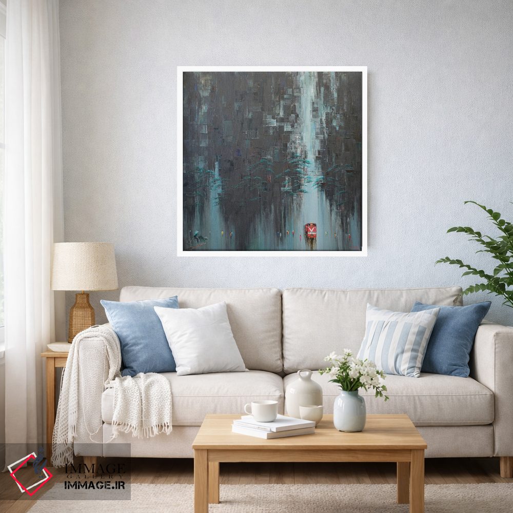 تابلو انتزاعی "خیابان قهوه قطار" اثر له نگوک کوآن - D3W