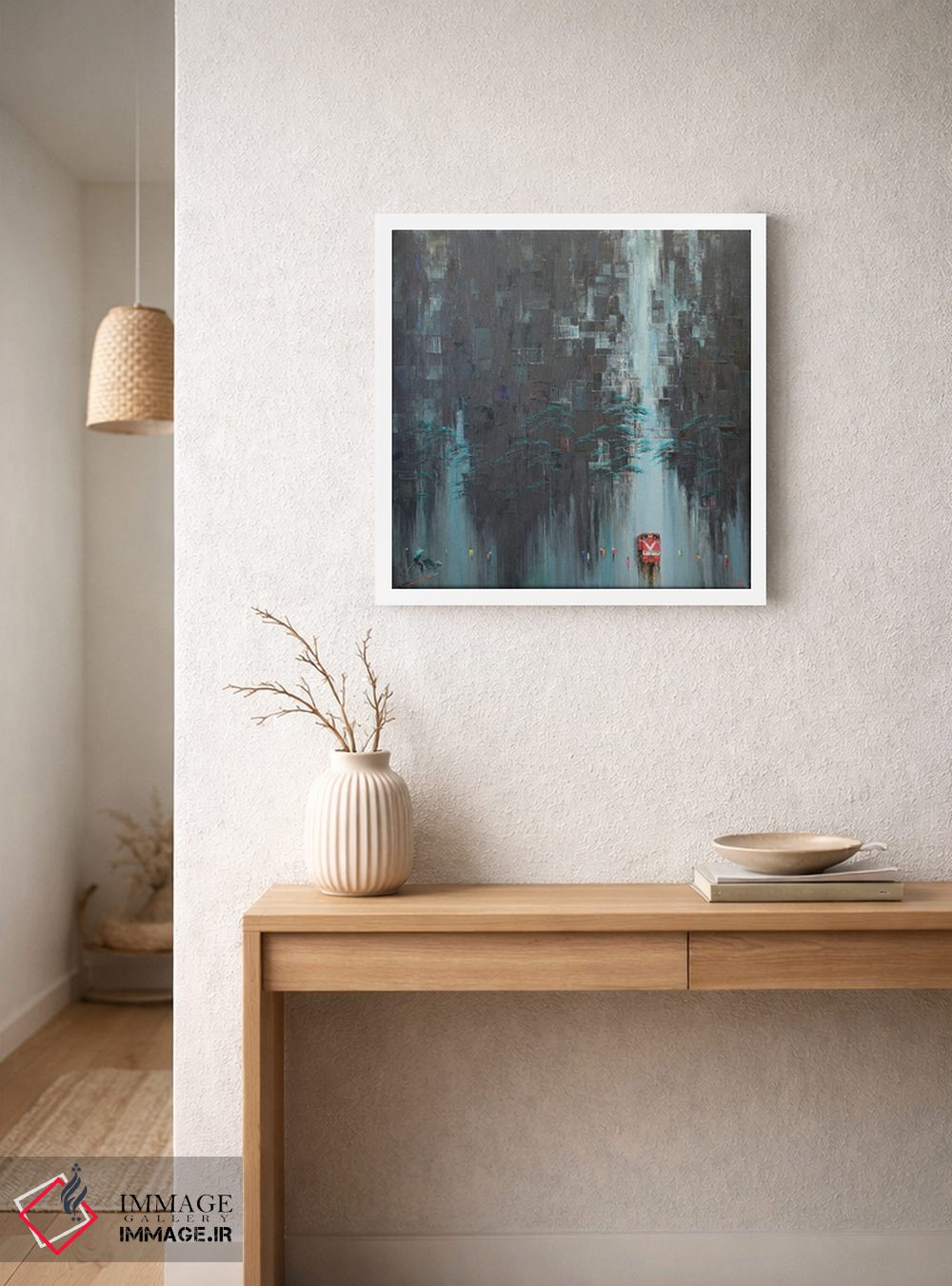 تابلو انتزاعی "خیابان قهوه قطار" اثر له نگوک کوآن - D4W