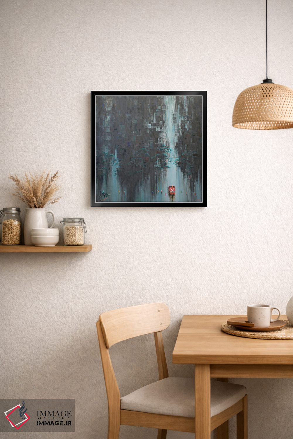 تابلو انتزاعی "خیابان قهوه قطار" اثر له نگوک کوآن - D5B