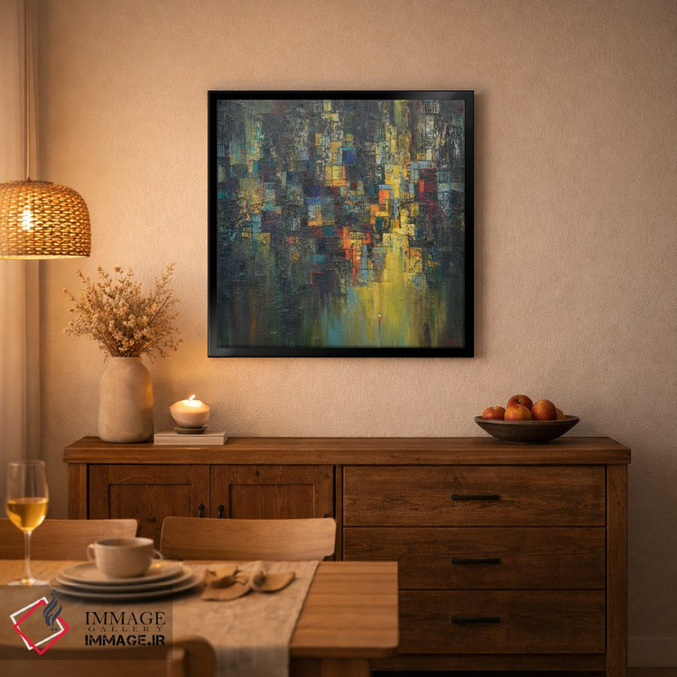 تابلو انتزاعی "تنها در شب" اثر له نگوک کوآن - D4B