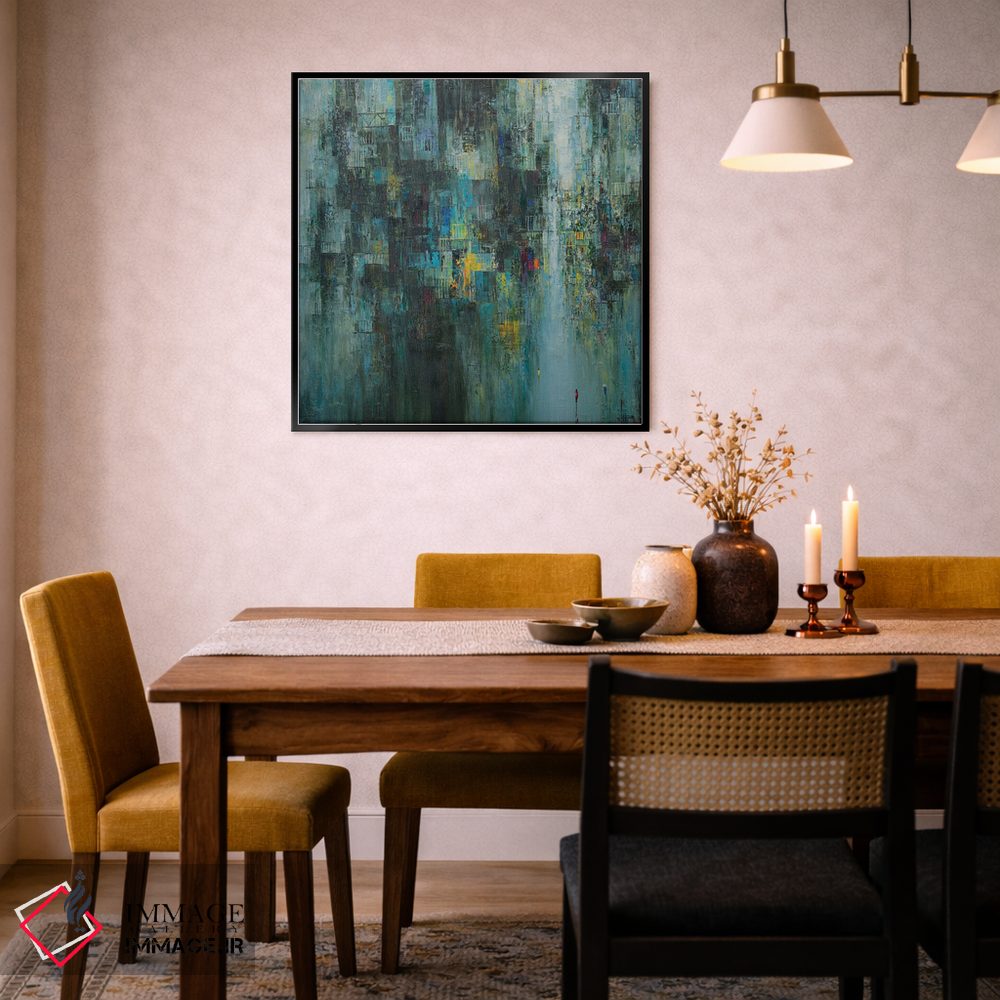 تابلو انتزاعی "منطقه سبز" اثر له نگوک کوآن - D6B