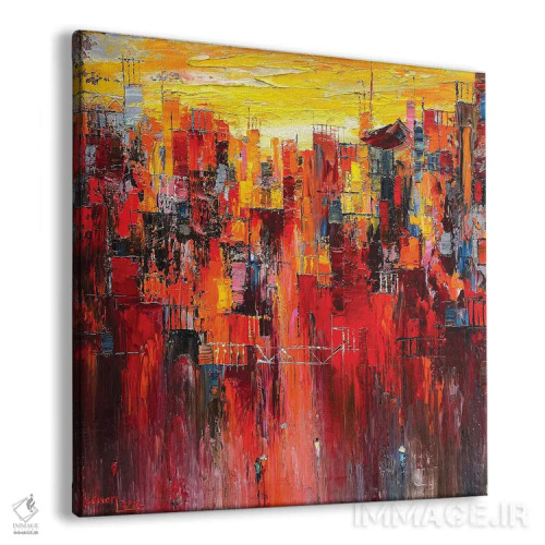 تابلو انتزاعی "شهر من" اثر له نگوک کوآن - نمای پرسپکتیو محصول