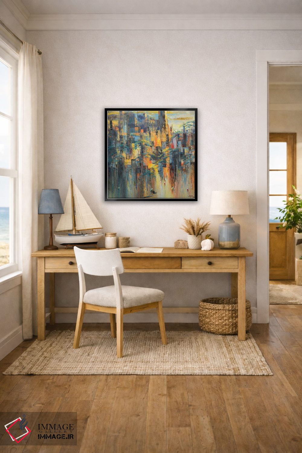 تابلو انتزاعی "خیابان عصر ساکت" اثر له نگوک کوآن - D5B