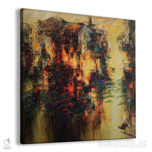 تابلو انتزاعی "روز خورشید" اثر له نگوک کوآن - نمای پرسپکتیو محصول