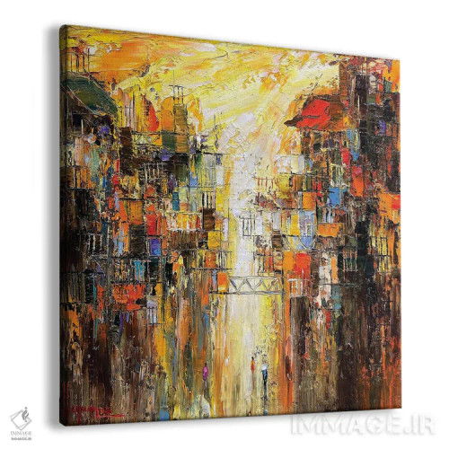 تابلو انتزاعی "نور خورشید تازه" اثر له نگوک کوآن - نمای پرسپکتیو محصول