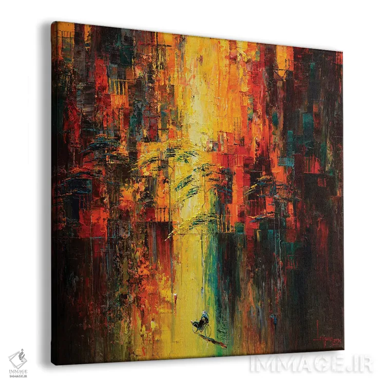 تابلو انتزاعی "بهار درخشان" اثر له نگوک کوآن - نمای پرسپکتیو محصول