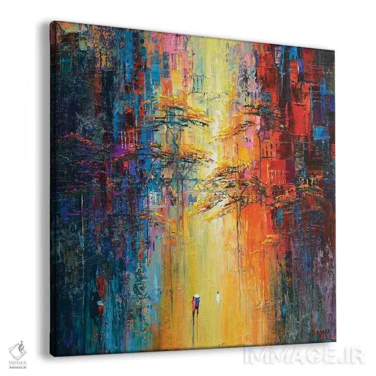 تابلو انتزاعی "خورشید گرم می تابد" اثر له نگوک کوآن - نمای پرسپکتیو محصول