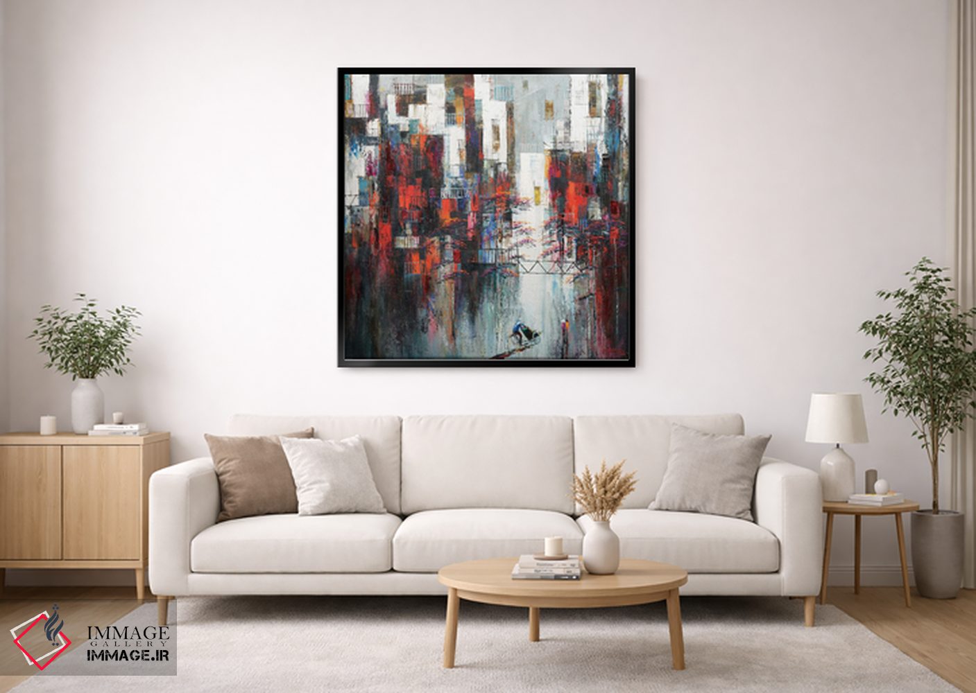 تابلو انتزاعی "عصر در خیابان قدیمی" اثر له نگوک کوآن - D2B