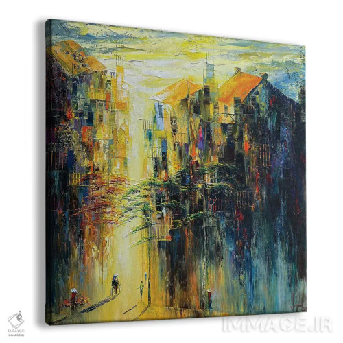 تابلو انتزاعی "در مسیر من" اثر له نگوک کوآن - نمای پرسپکتیو محصول