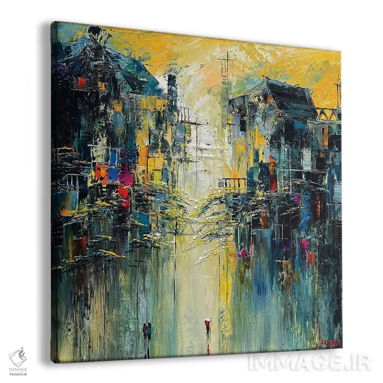 تابلو انتزاعی "طلوع بیدار می شود" اثر له نگوک کوآن - نمای پرسپکتیو محصول