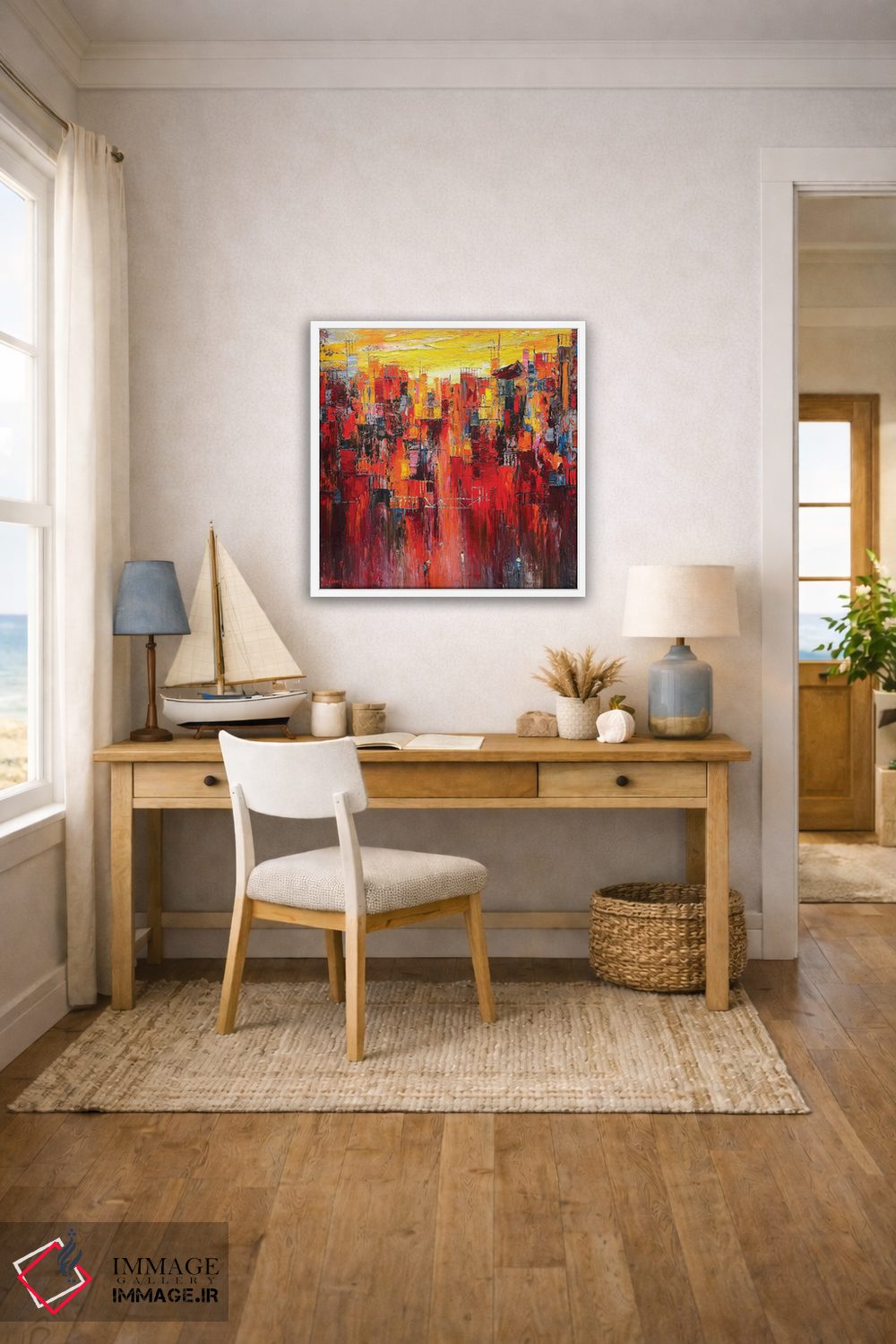 تابلو انتزاعی "شهر من" اثر له نگوک کوآن - D4W