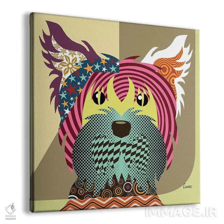 تابلو دکوراتیو "سگ تریر یورکشایر" اثر لانره استودیو - نمای پرسپکتیو محصول