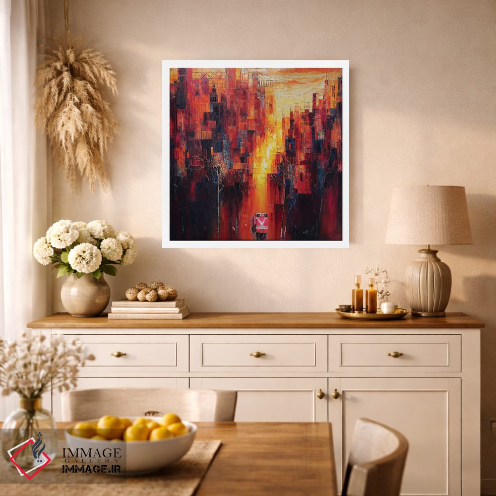 تابلو انتزاعی "سایه عصر" اثر له نگوک کوآن - D1W