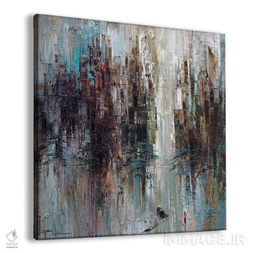 تابلو انتزاعی "عصر بارانی" اثر له نگوک کوآن - نمای پرسپکتیو محصول