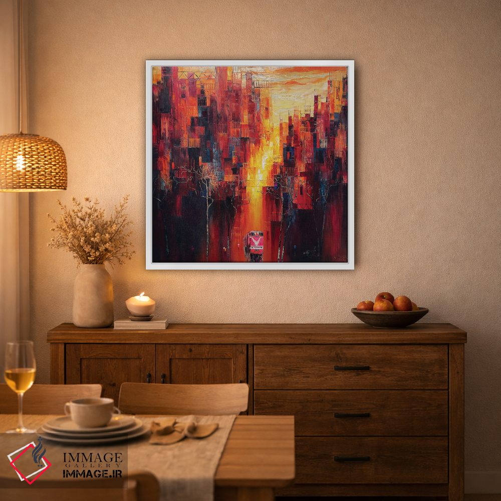 تابلو انتزاعی "سایه عصر" اثر له نگوک کوآن - D4W