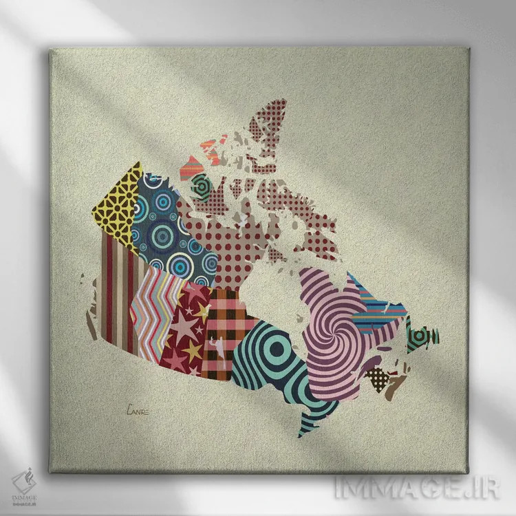 تابلو دکوراتیو "کانادا" اثر لانره استودیو - نمای روبهرو روی دیوار