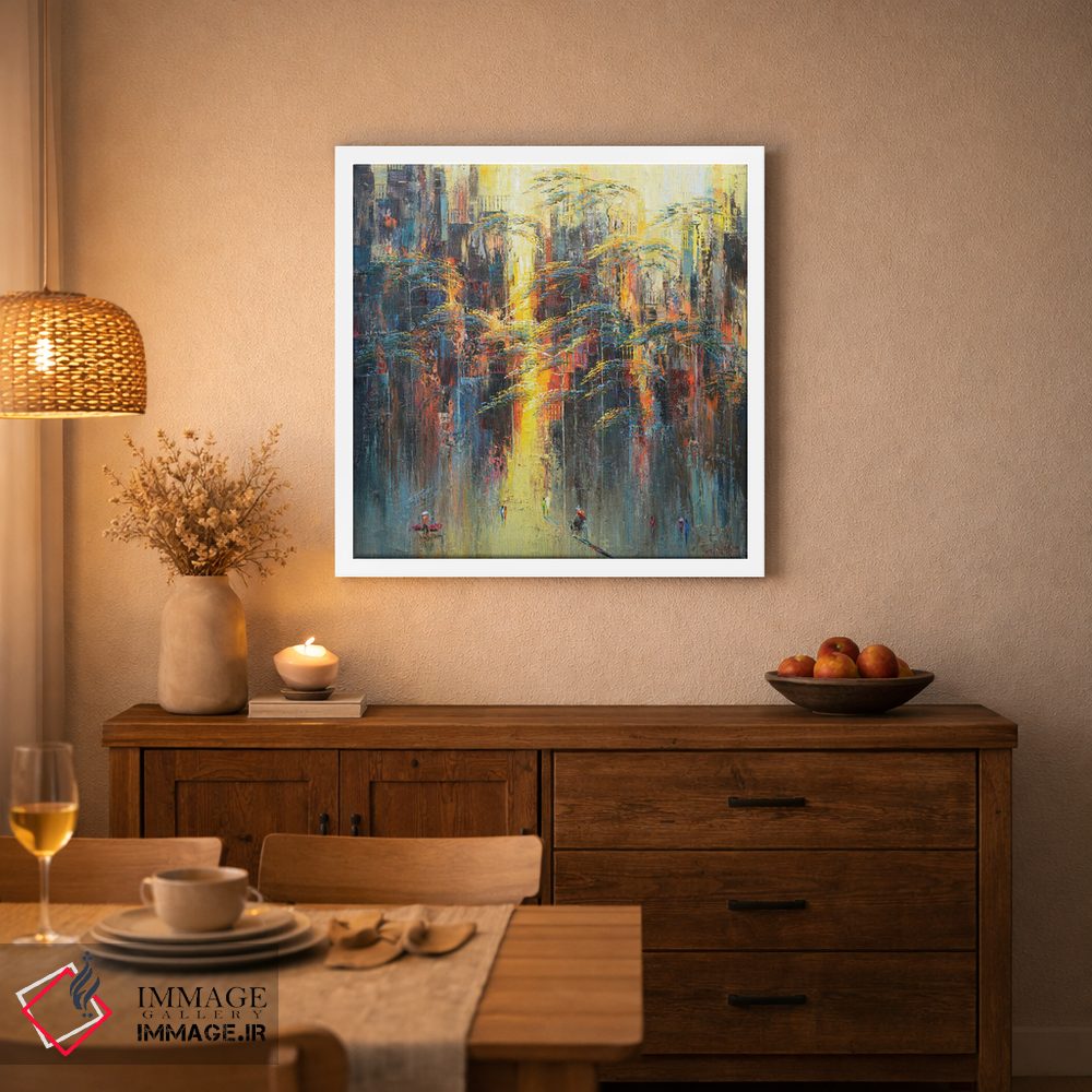 تابلو انتزاعی "گل خورشید" اثر له نگوک کوآن - D3W