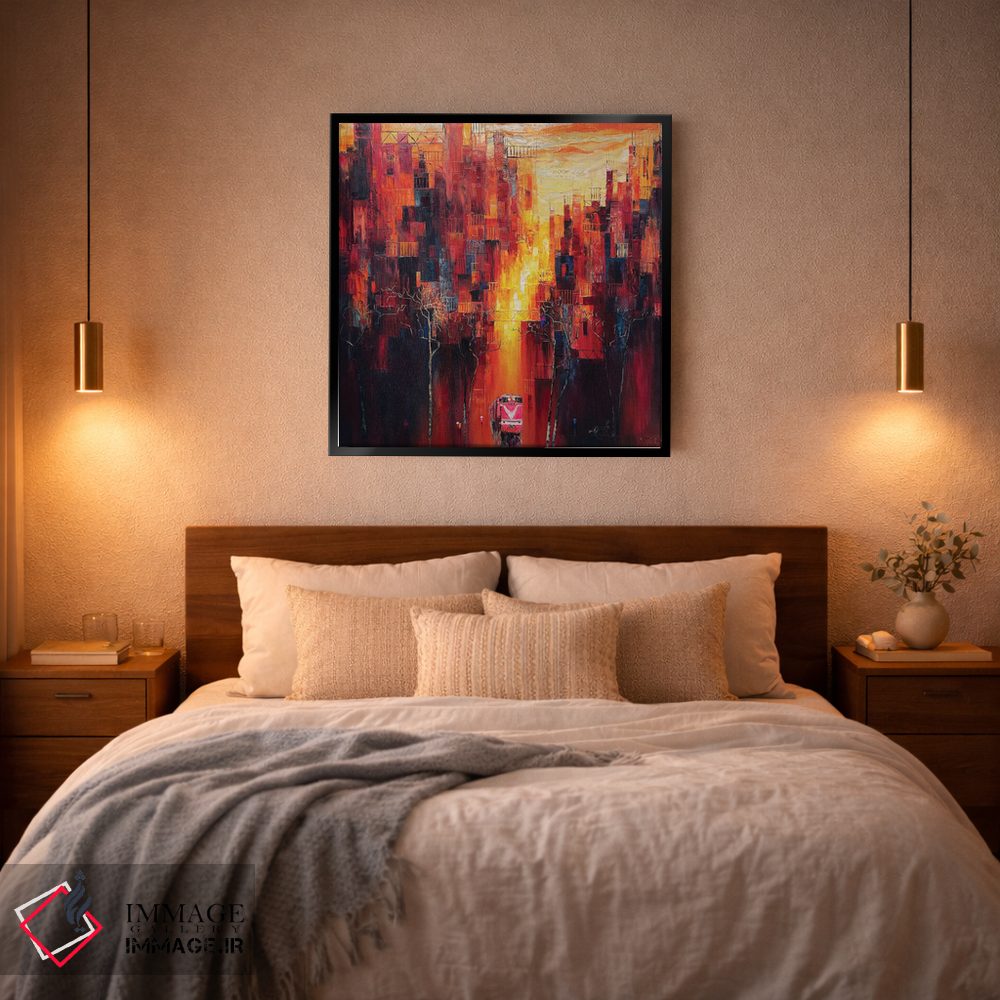 تابلو انتزاعی "سایه عصر" اثر له نگوک کوآن - D5B