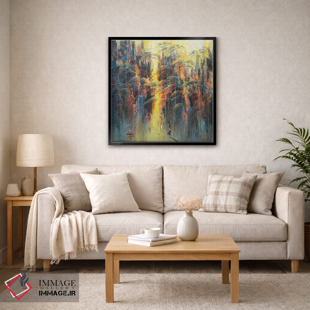 تابلو انتزاعی "گل خورشید" اثر له نگوک کوآن - D4B