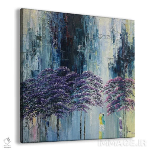 تابلو انتزاعی "آسمان خاطرات" اثر له نگوک کوآن - نمای پرسپکتیو محصول