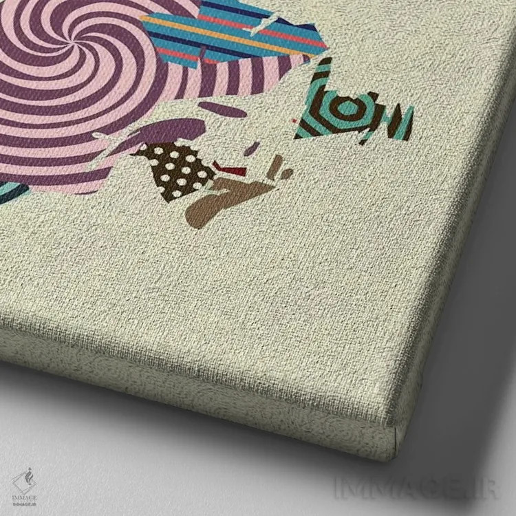 تابلو دکوراتیو "کانادا" اثر لانره استودیو - نمای نزدیک بافت بوم