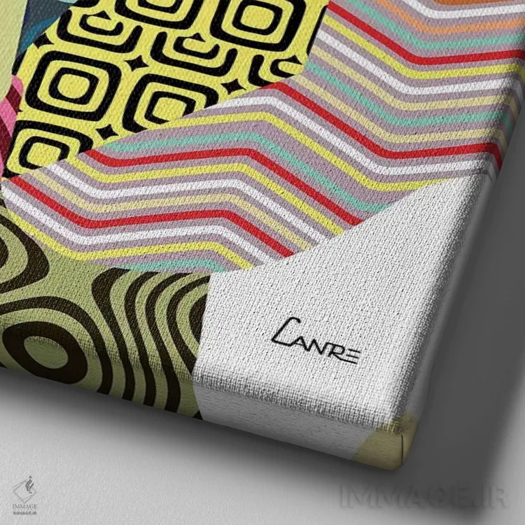 تابلو دکوراتیو "بیگل" اثر لانره استودیو - نمای نزدیک بافت بوم