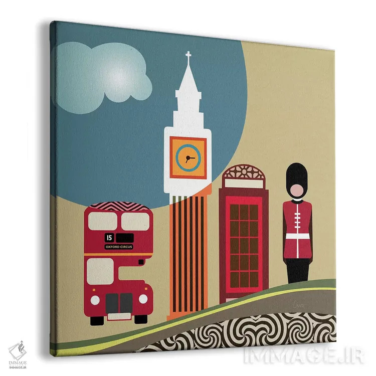 تابلو دکوراتیو "نشان واره لندن" اثر لانره استودیو - نمای پرسپکتیو محصول