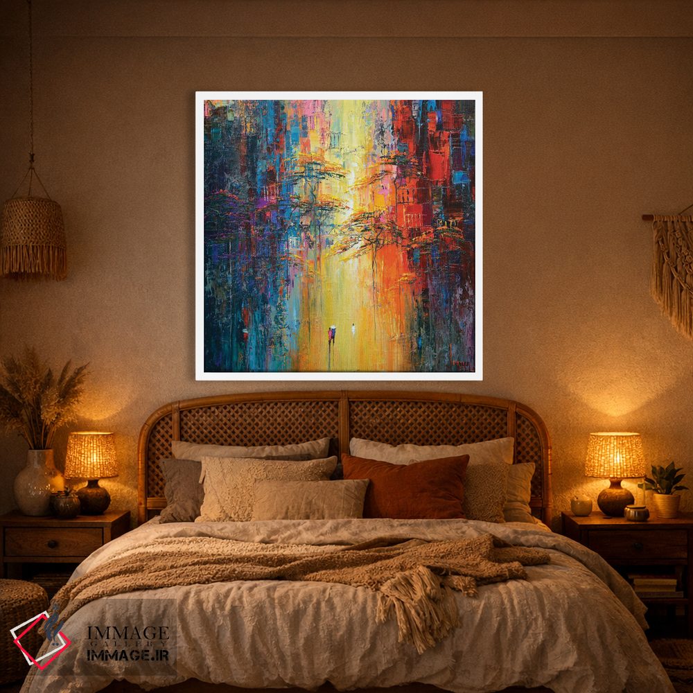 تابلو انتزاعی "خورشید گرم می تابد" اثر له نگوک کوآن - D1W