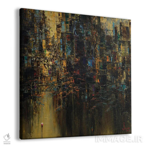 تابلو انتزاعی "نور نرم خورشید" اثر له نگوک کوآن - نمای پرسپکتیو محصول