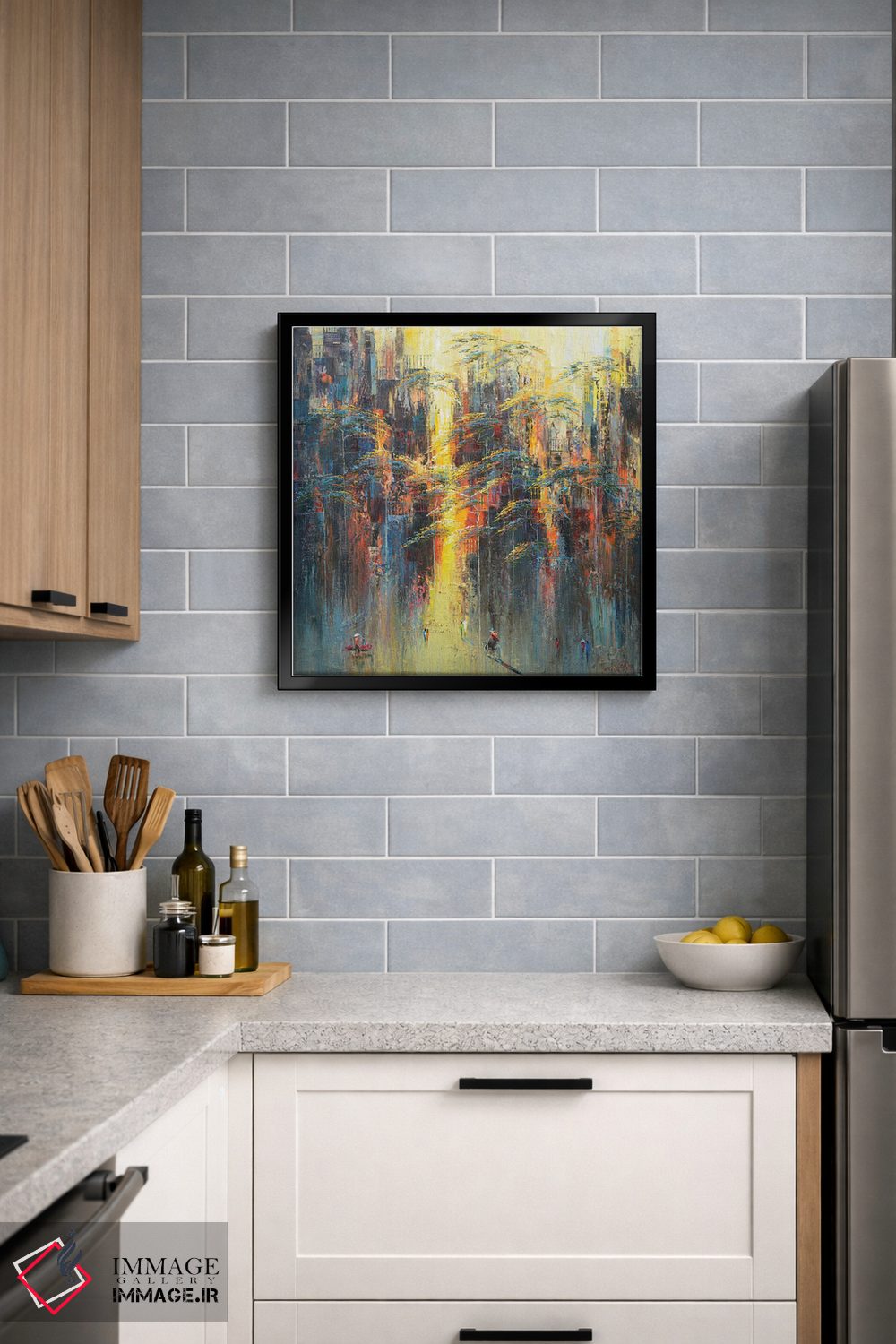 تابلو انتزاعی "گل خورشید" اثر له نگوک کوآن - D6B