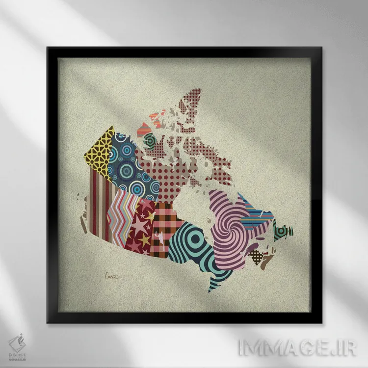 تابلو دکوراتیو "کانادا" اثر لانره استودیو - نمای قابدار مشکی