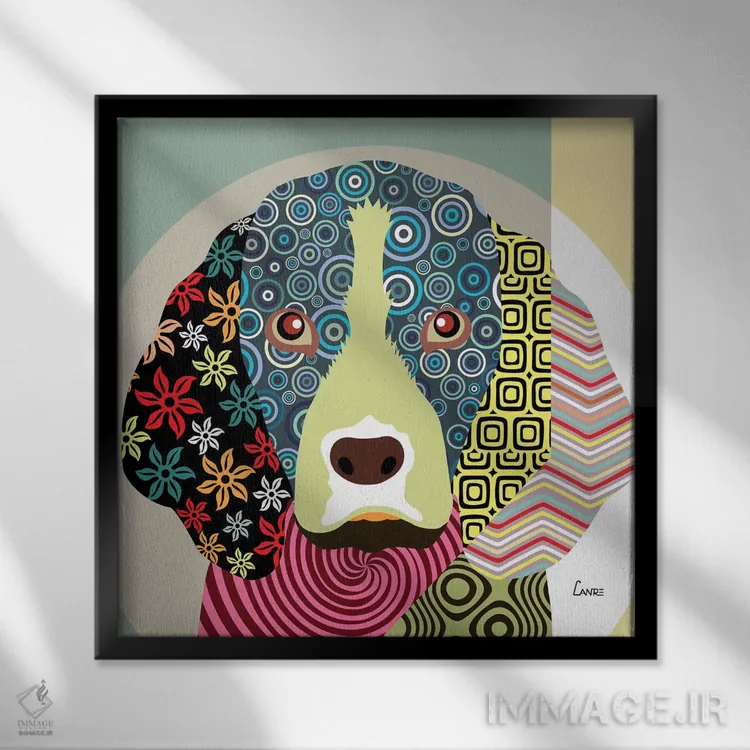 تابلو دکوراتیو "بیگل" اثر لانره استودیو - نمای قابدار مشکی