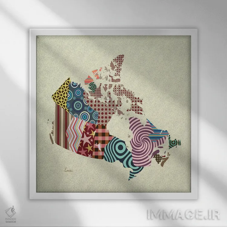 تابلو دکوراتیو "کانادا" اثر لانره استودیو - نمای قابدار سفید