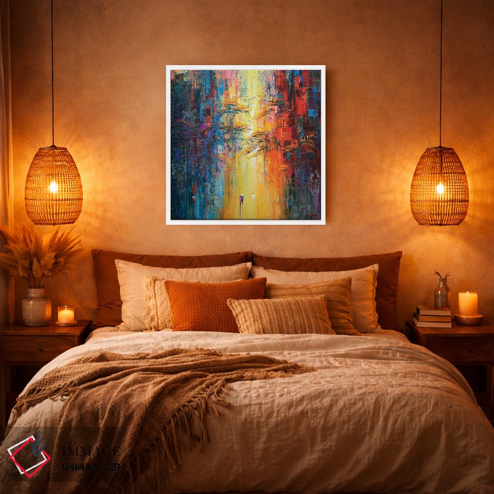 تابلو انتزاعی "خورشید گرم می تابد" اثر له نگوک کوآن - D4W