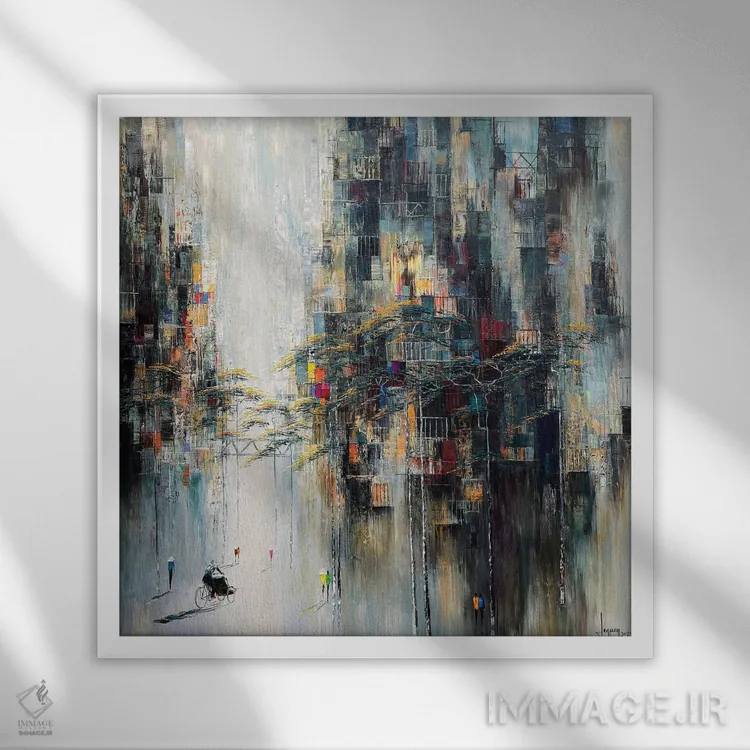 تابلو انتزاعی "تابستان سفید" اثر له نگوک کوآن - نمای قابدار سفید