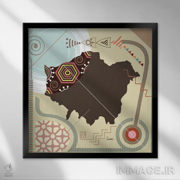 تابلو دکوراتیو "لندن به سبک هنری" اثر لانره استودیو - نمای قابدار مشکی