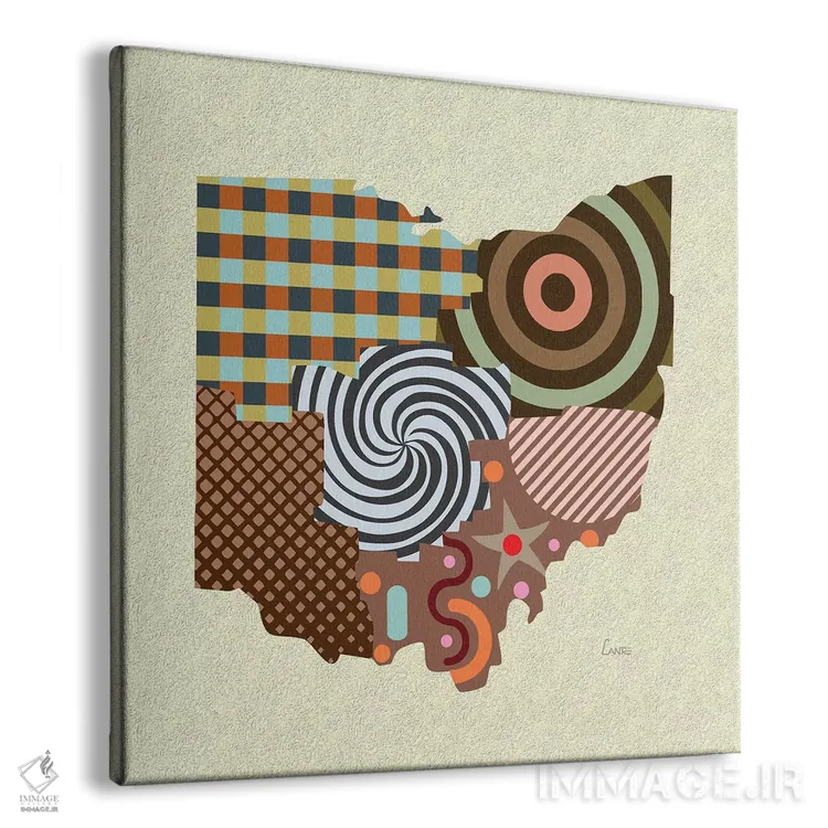 تابلو دکوراتیو "ایالت اوهایو" اثر لانره استودیو - نمای پرسپکتیو محصول
