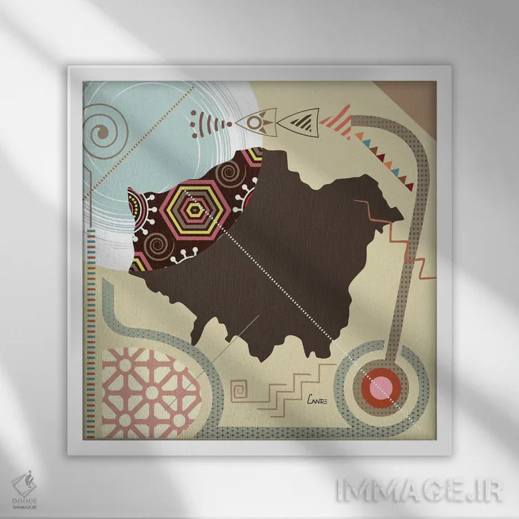 تابلو دکوراتیو "لندن به سبک هنری" اثر لانره استودیو - نمای قابدار سفید