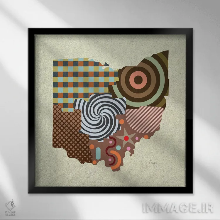 تابلو دکوراتیو "ایالت اوهایو" اثر لانره استودیو - نمای قابدار مشکی