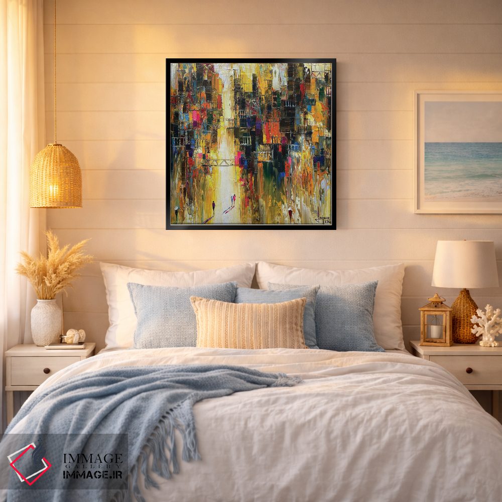 تابلو انتزاعی "روز جدید آفتابی CIV" اثر له نگوک کوآن - D3B