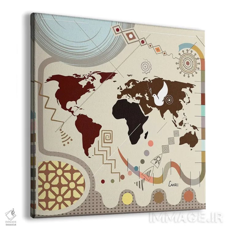 تابلو دکوراتیو "جهان پروازکننده" اثر لانره استودیو - نمای پرسپکتیو محصول