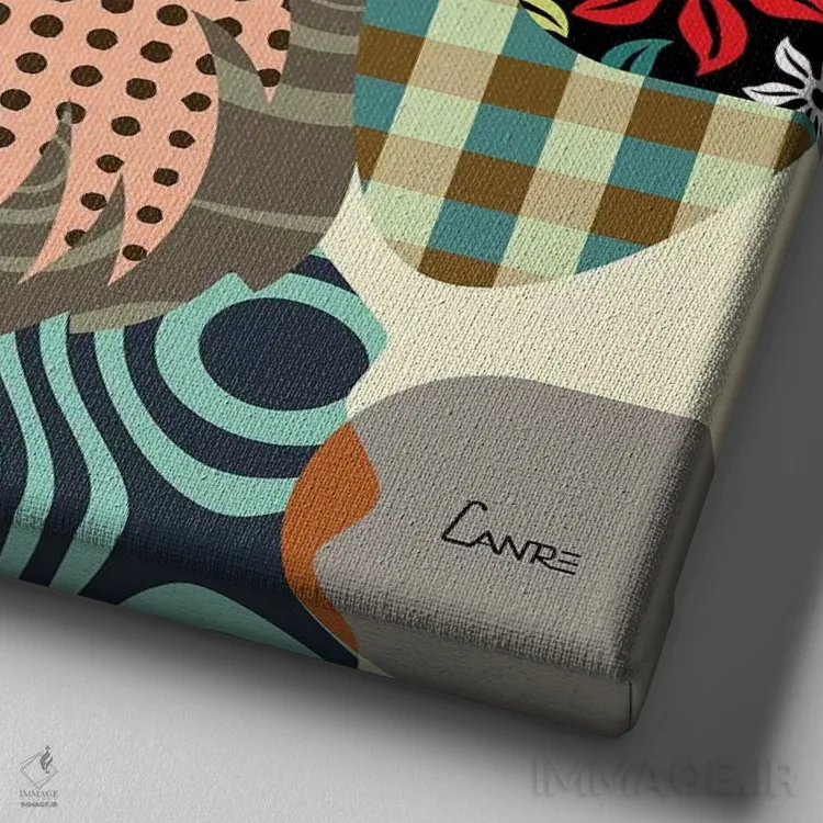 تابلو دکوراتیو "بیچون فریز" اثر لانره استودیو - نمای نزدیک بافت بوم