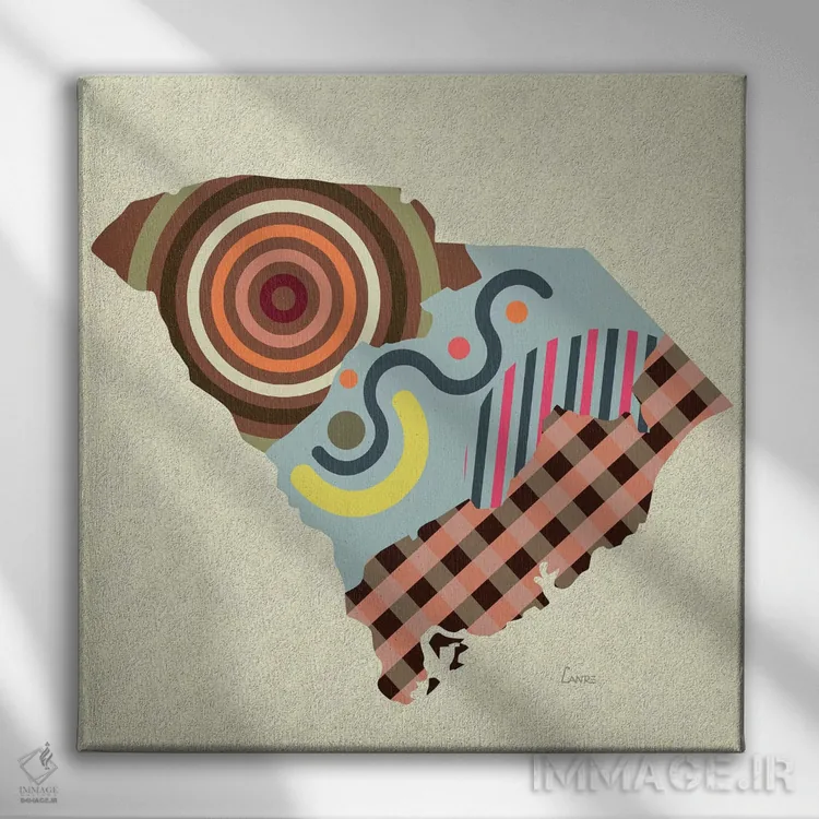 تابلو دکوراتیو "ایالت کارولینای جنوبی" اثر لانره استودیو - نمای روبهرو روی دیوار