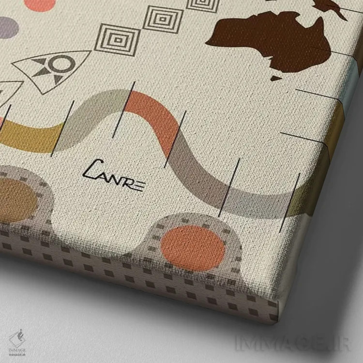 تابلو دکوراتیو "جهان پروازکننده" اثر لانره استودیو - نمای نزدیک بافت بوم