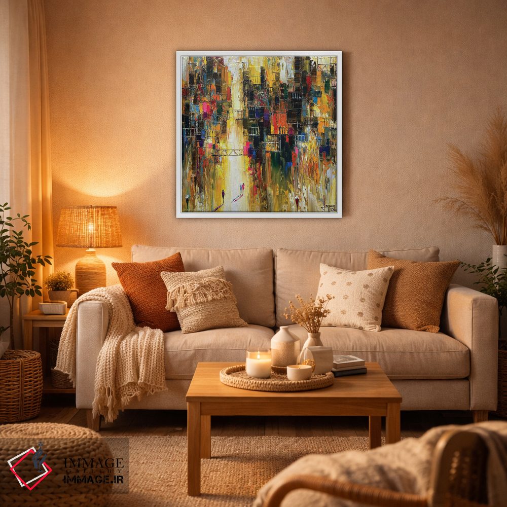 تابلو انتزاعی "روز جدید آفتابی CIV" اثر له نگوک کوآن - D6W